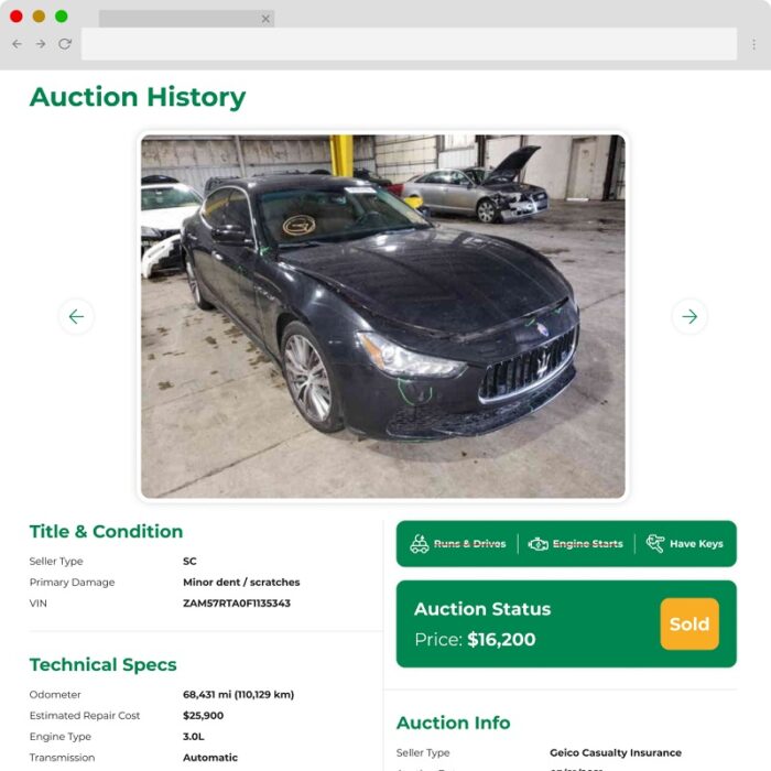 Auction history