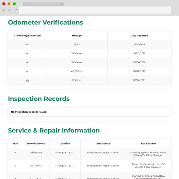 Odometer verifications